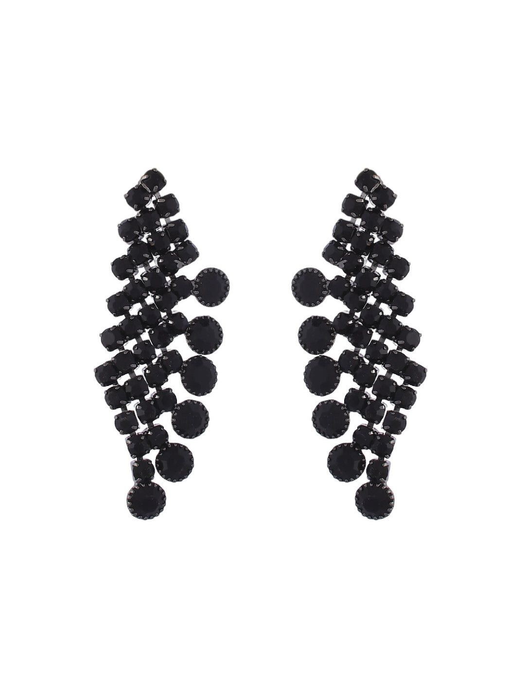Women's Black American Diamond Chokar Jewellery Set With Earrings