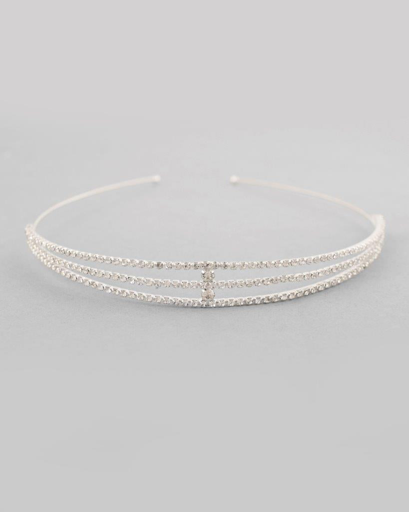 Women's Silver Plated Ad Stone Studded Hair Band