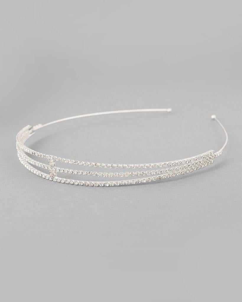 Women's Silver Plated Ad Stone Studded Hair Band - Voj