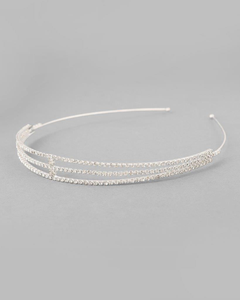 Women's Silver Plated Ad Stone Studded Hair Band