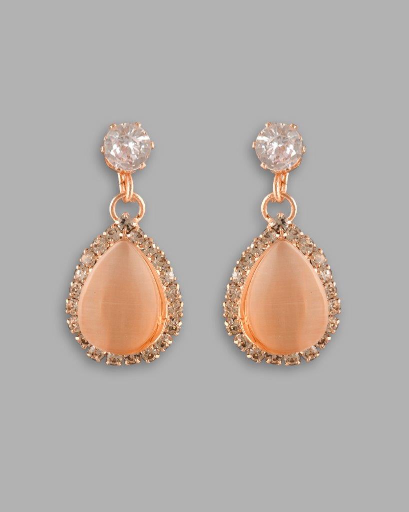 Women's Gold Plated Yellow Stone With Ad Stone Studded Chain Set