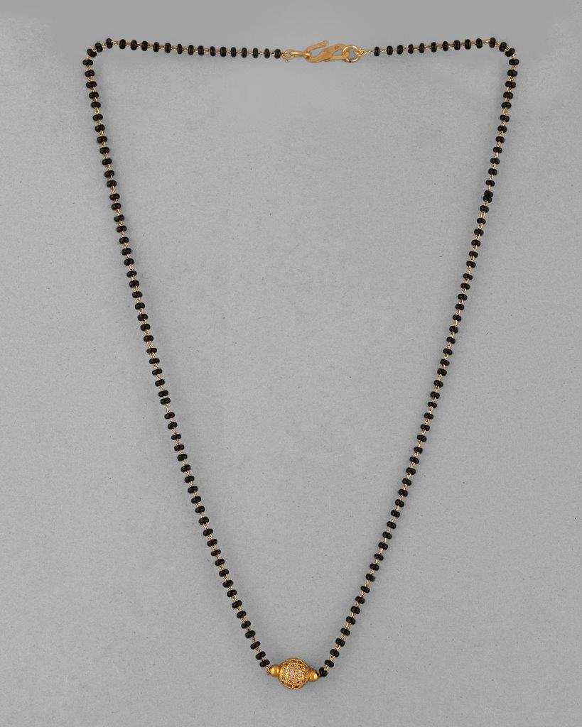Women's Gold-Plated Ad-Studded & Beaded Mangalsutra