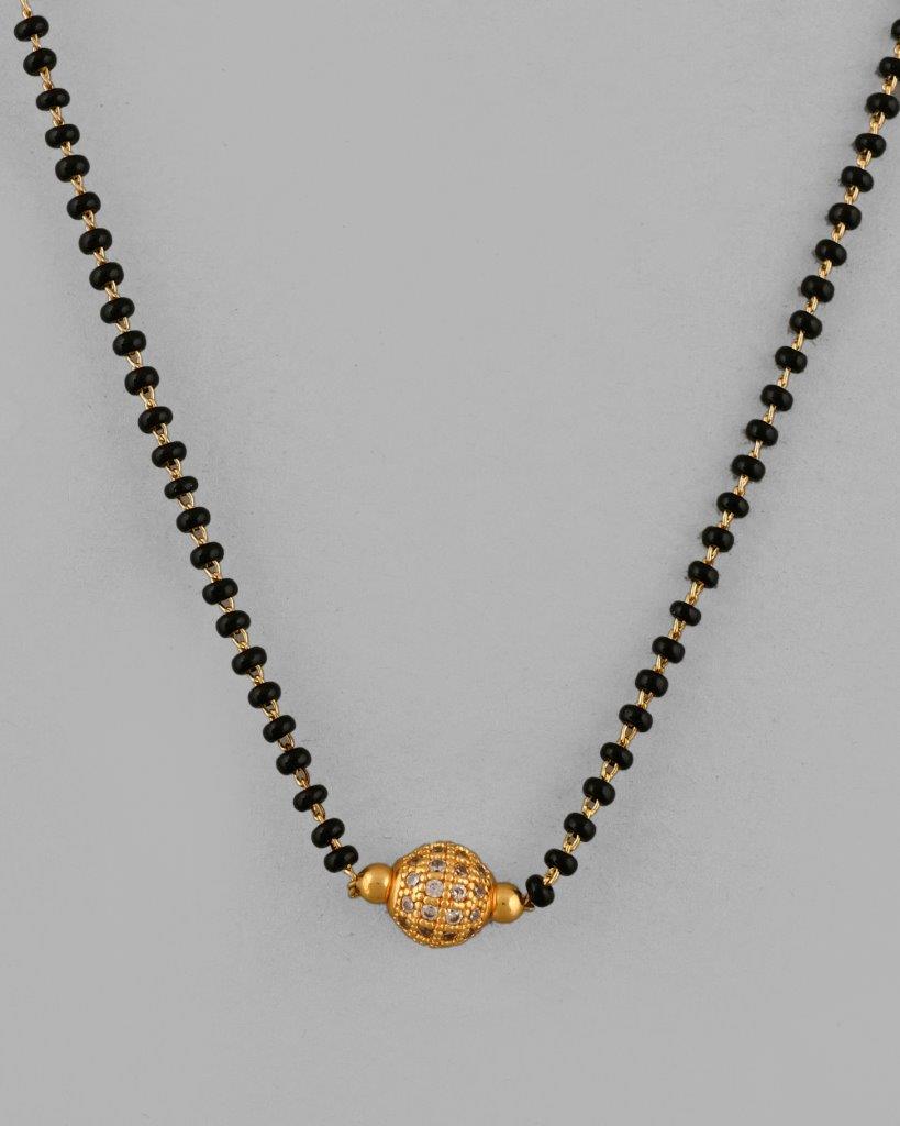 Women's Gold-Plated Ad-Studded & Beaded Mangalsutra - Voj