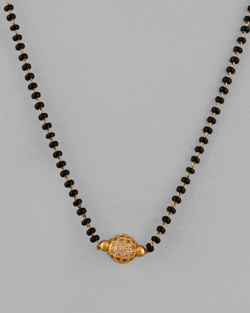 Women's Gold-Plated Ad-Studded & Beaded Mangalsutra