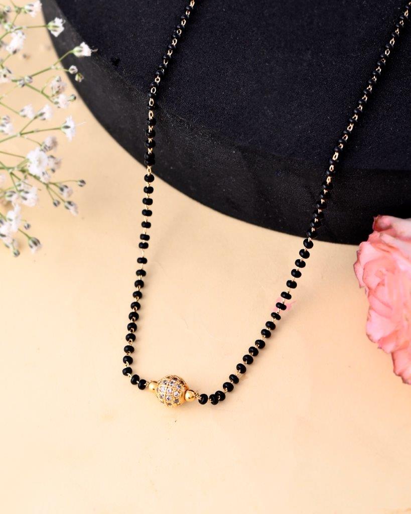 Women's Gold-Plated Ad-Studded & Beaded Mangalsutra