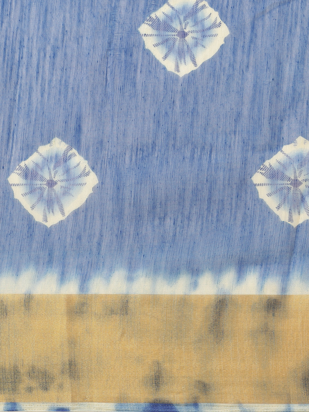 Women's Blue Cotton Blend Printed Saree - Ahika