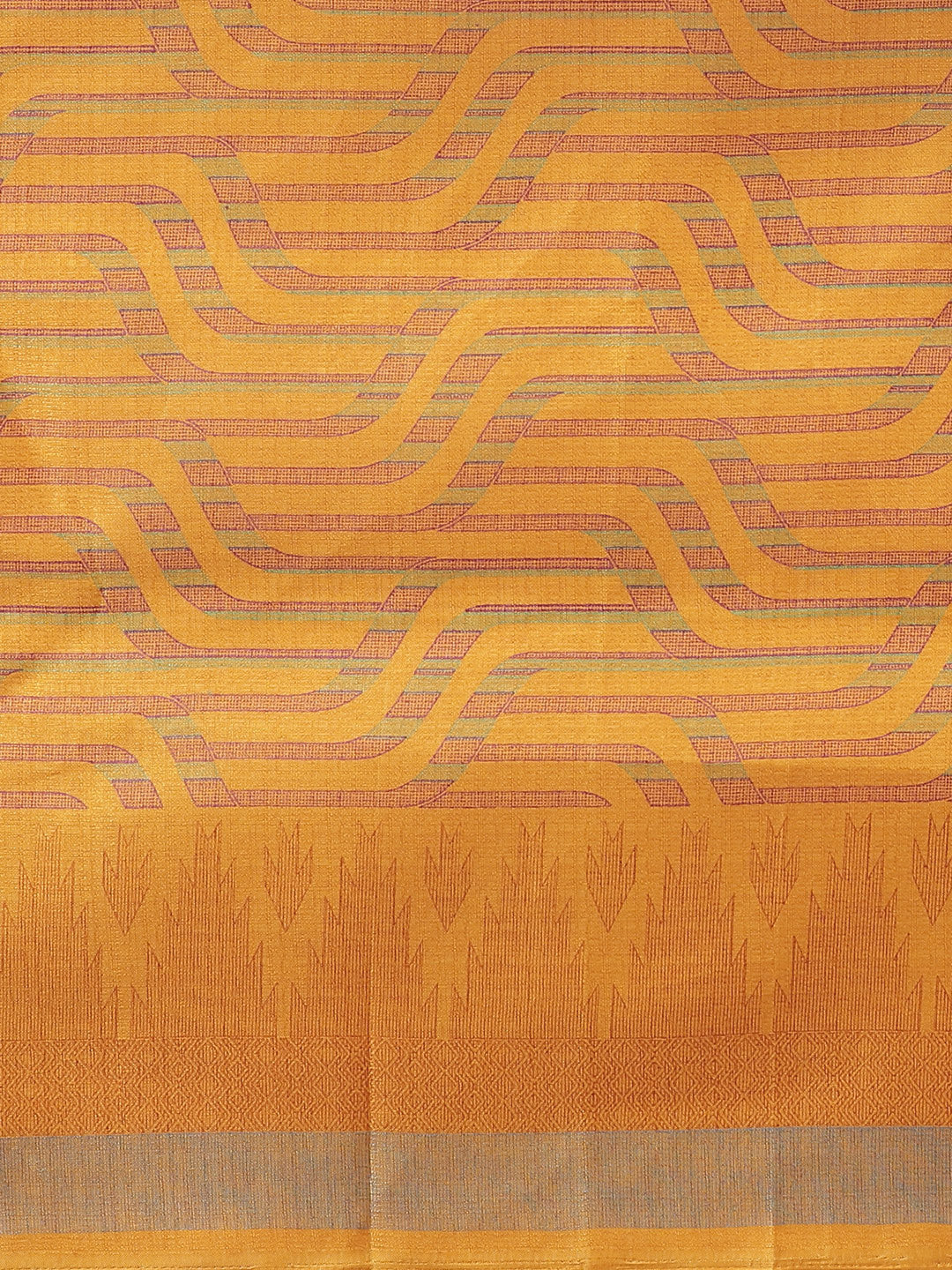 Women's Mustard Art Silk Printed Saree - Ahika