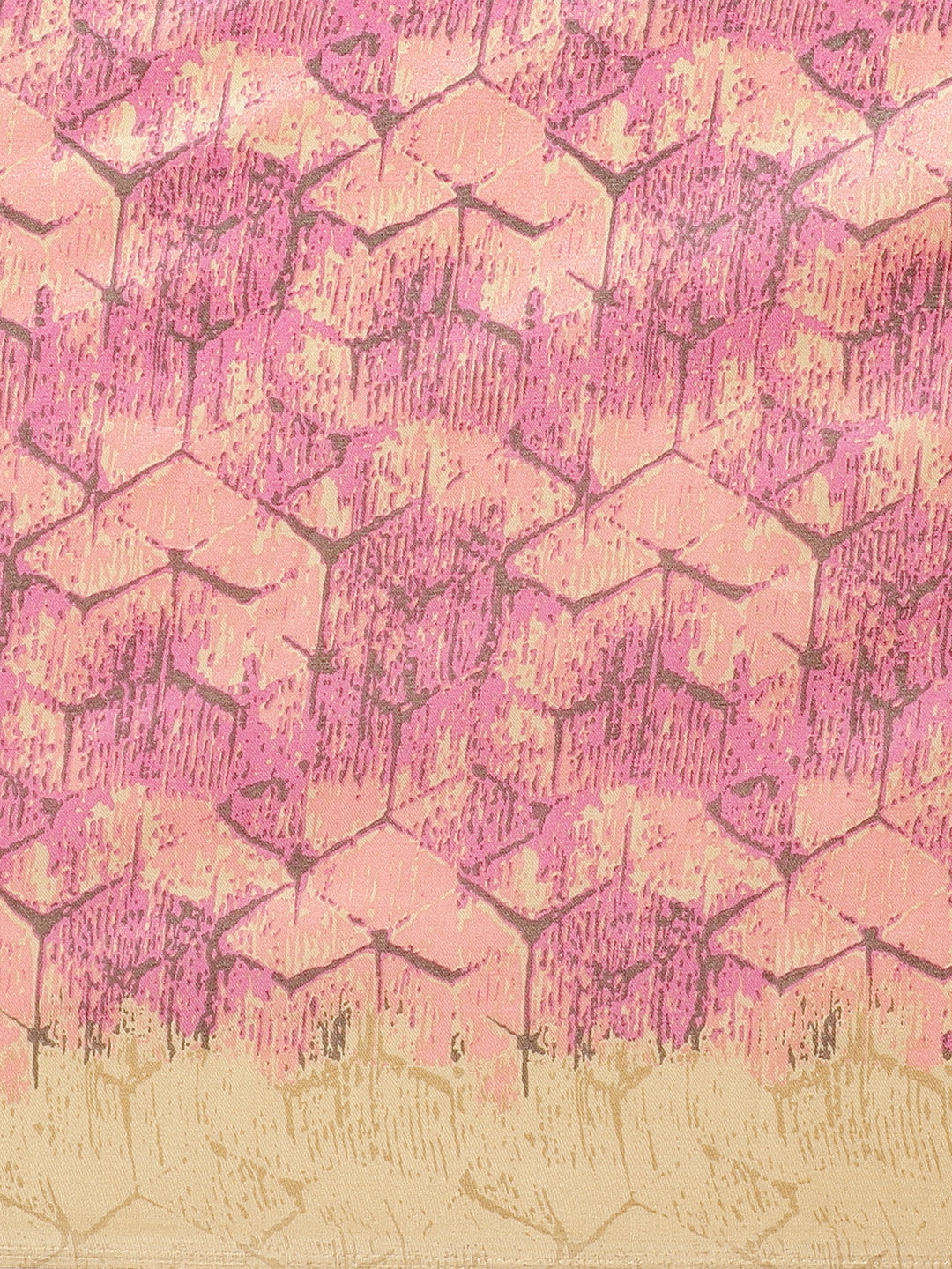 Women's Pink Art Silk Printed Saree - Ahika
