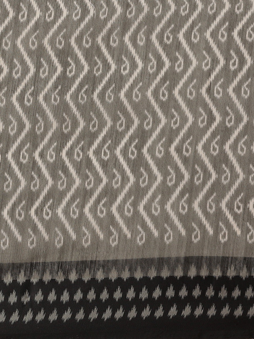 Women's Grey Cotton Silk Printed Saree - Ahika
