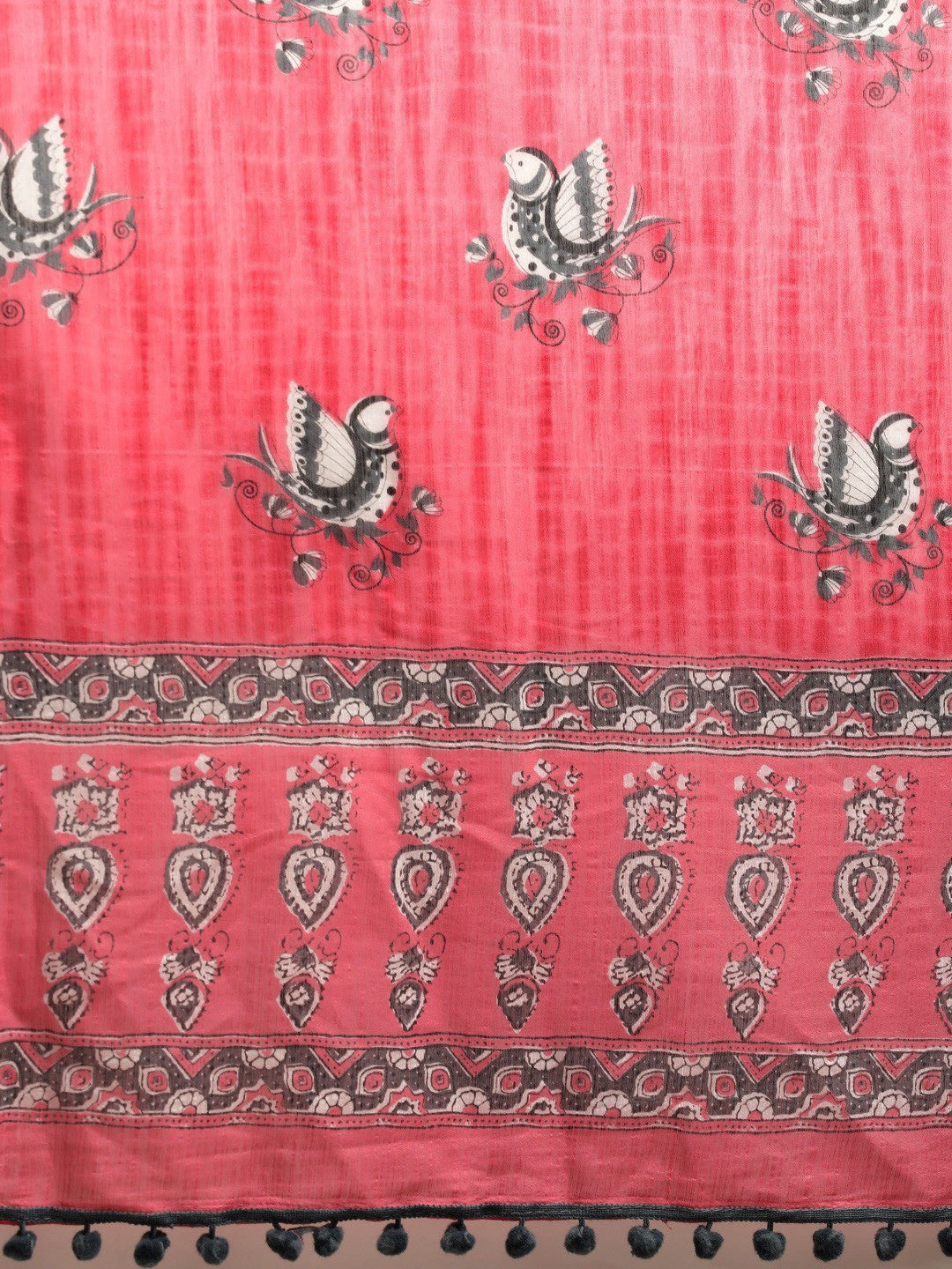 Women's Pink Art Silk Printed Saree - Ahika