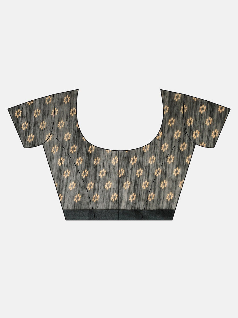 Women's Black Art Silk Printed Saree