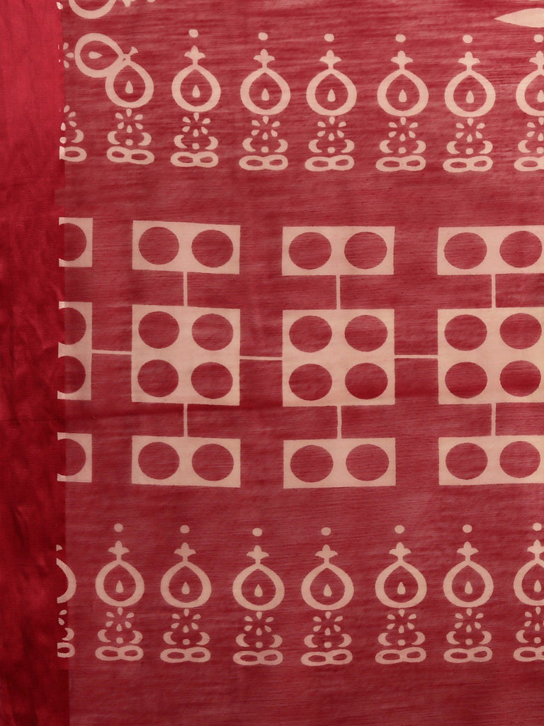 Women's Maroon Art Silk Printed Saree