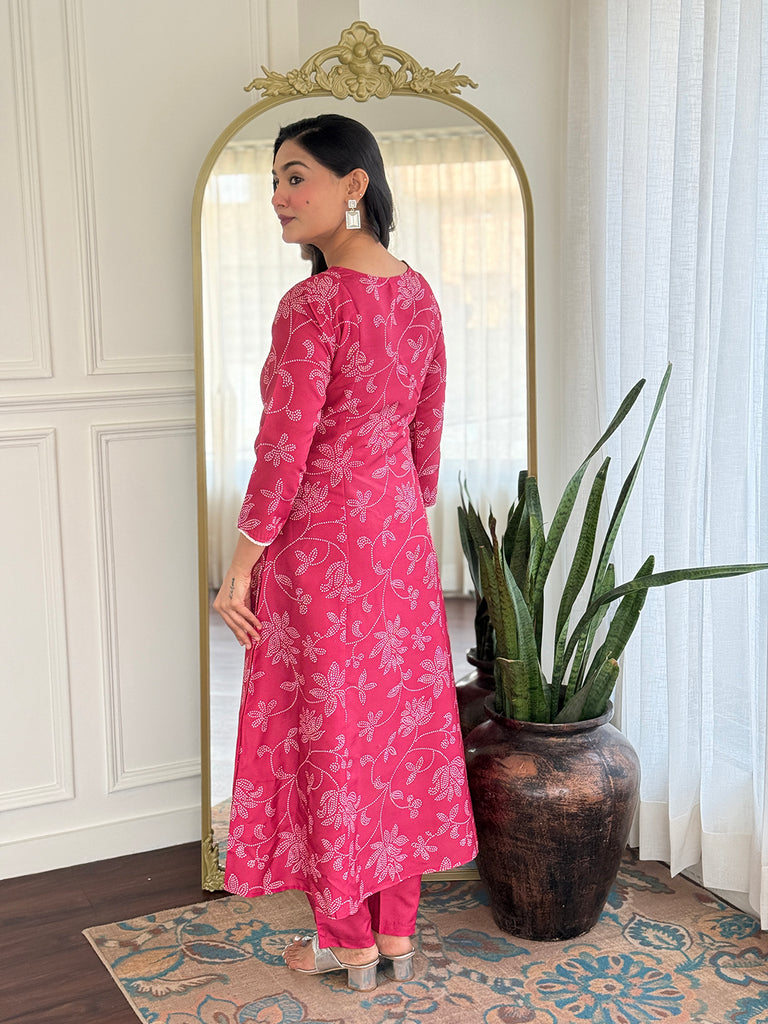 Women's Rani Rayon Embroidered Kurta Set