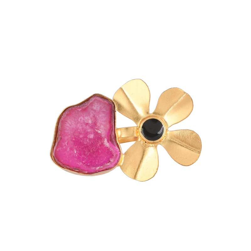 Women's Window Druzy Flower Ring - Zurii Jewels