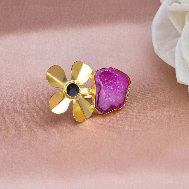 Women's Window Druzy Flower Ring - Zurii Jewels