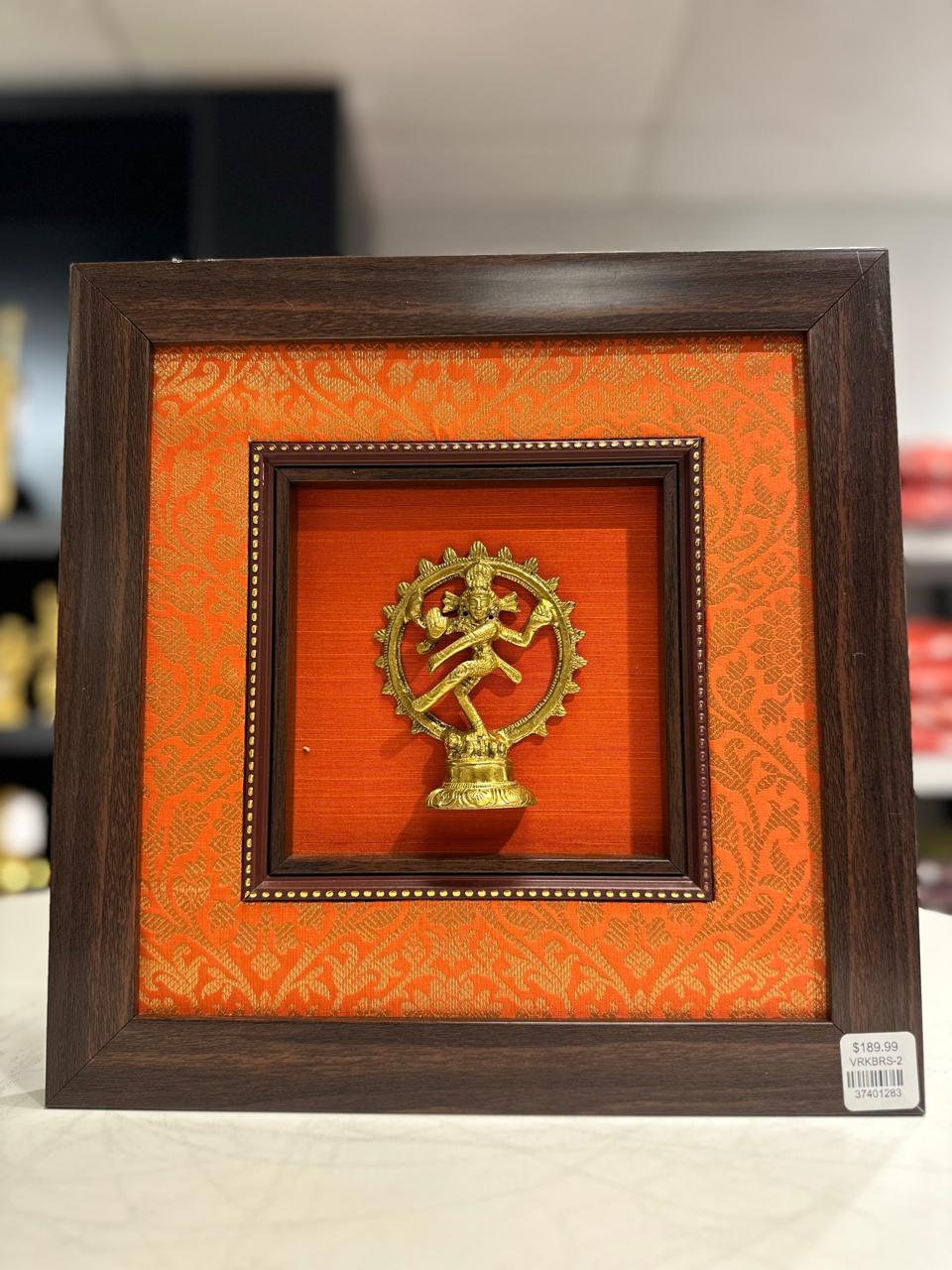 Nataraj silk frames with brass idol