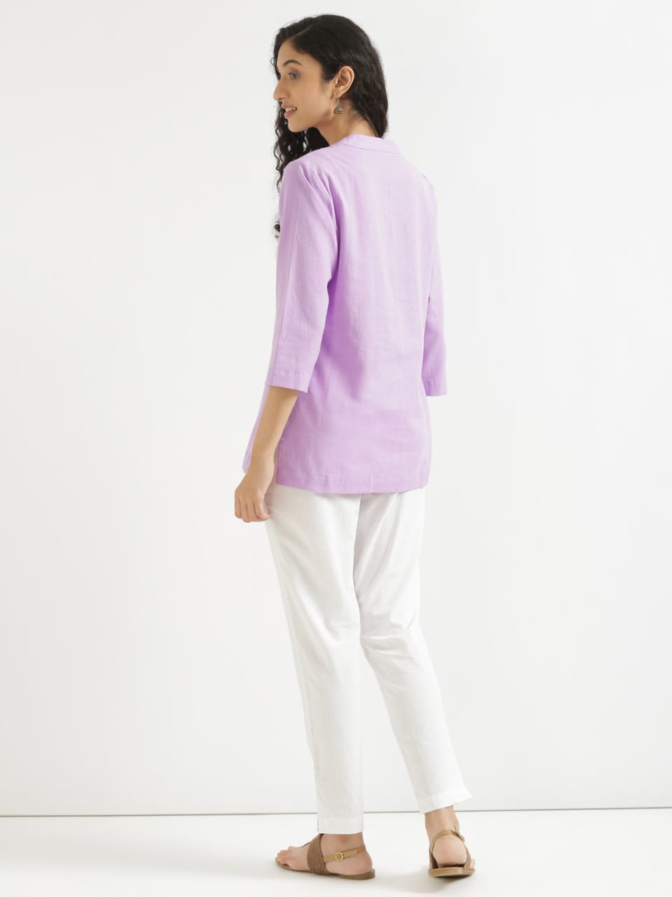 Women's Purple Cotton Slub Top - Saras The Label