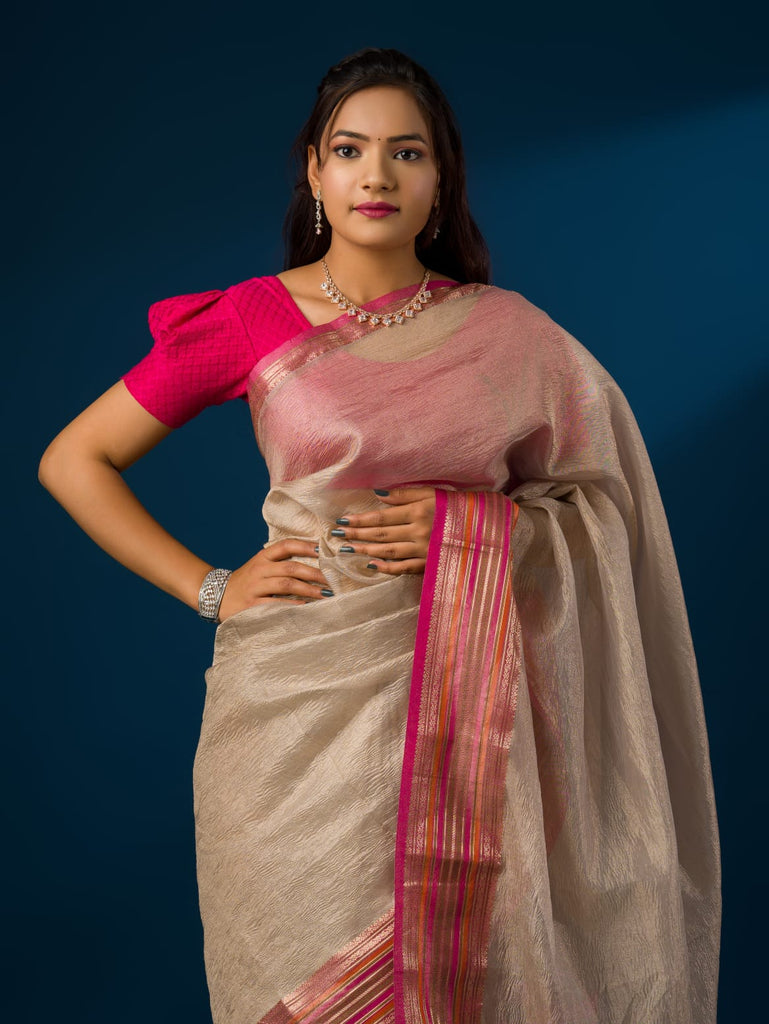 Women's Tranding Crush Tissue Silk Banarasi  Border Saree INA