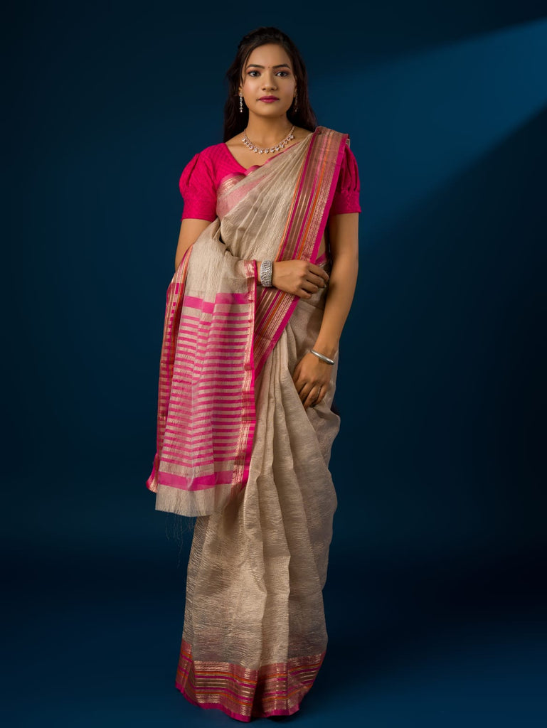Women's Tranding Crush Tissue Silk Banarasi  Border Saree INA