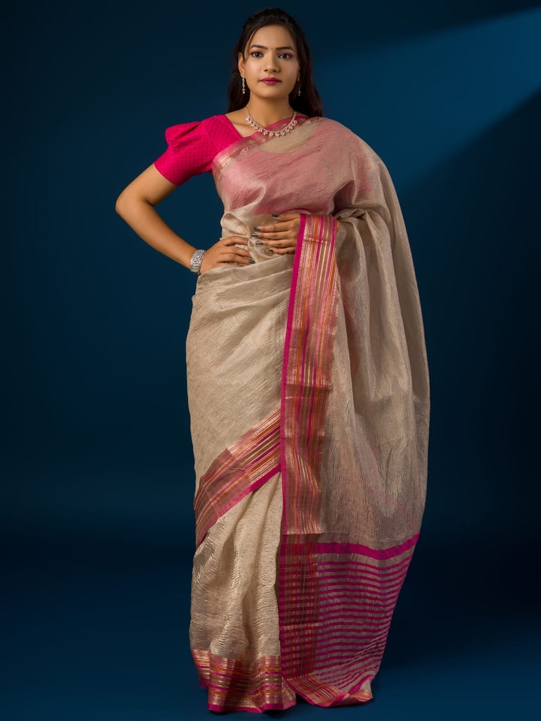 Women's Tranding Crush Tissue Silk Banarasi  Border Saree INA