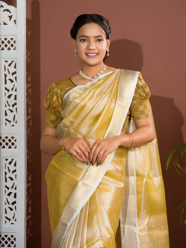 Women's Tissue Silk Banarasi Zari Weaving Saree  KB