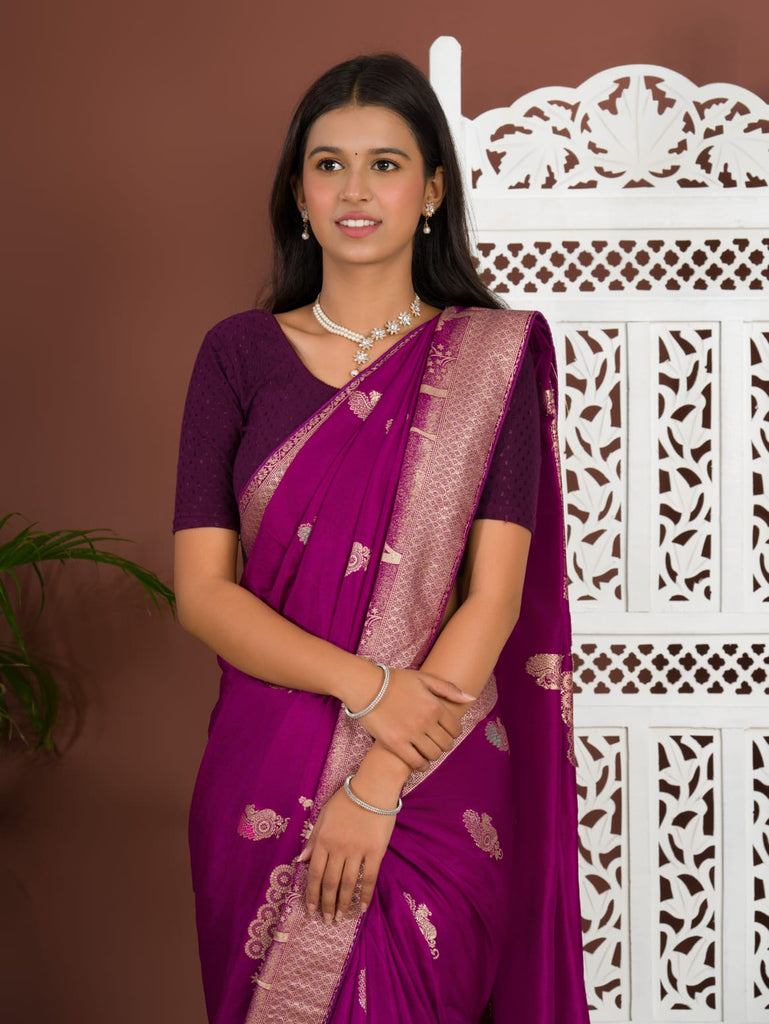Women's Munga Silk Banarsi Zari Weaving With Havey Pallu Saree  DC