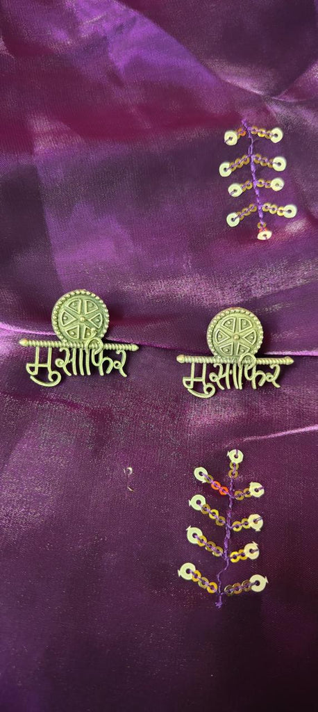 Silver oxidized boho musafir earrings for women