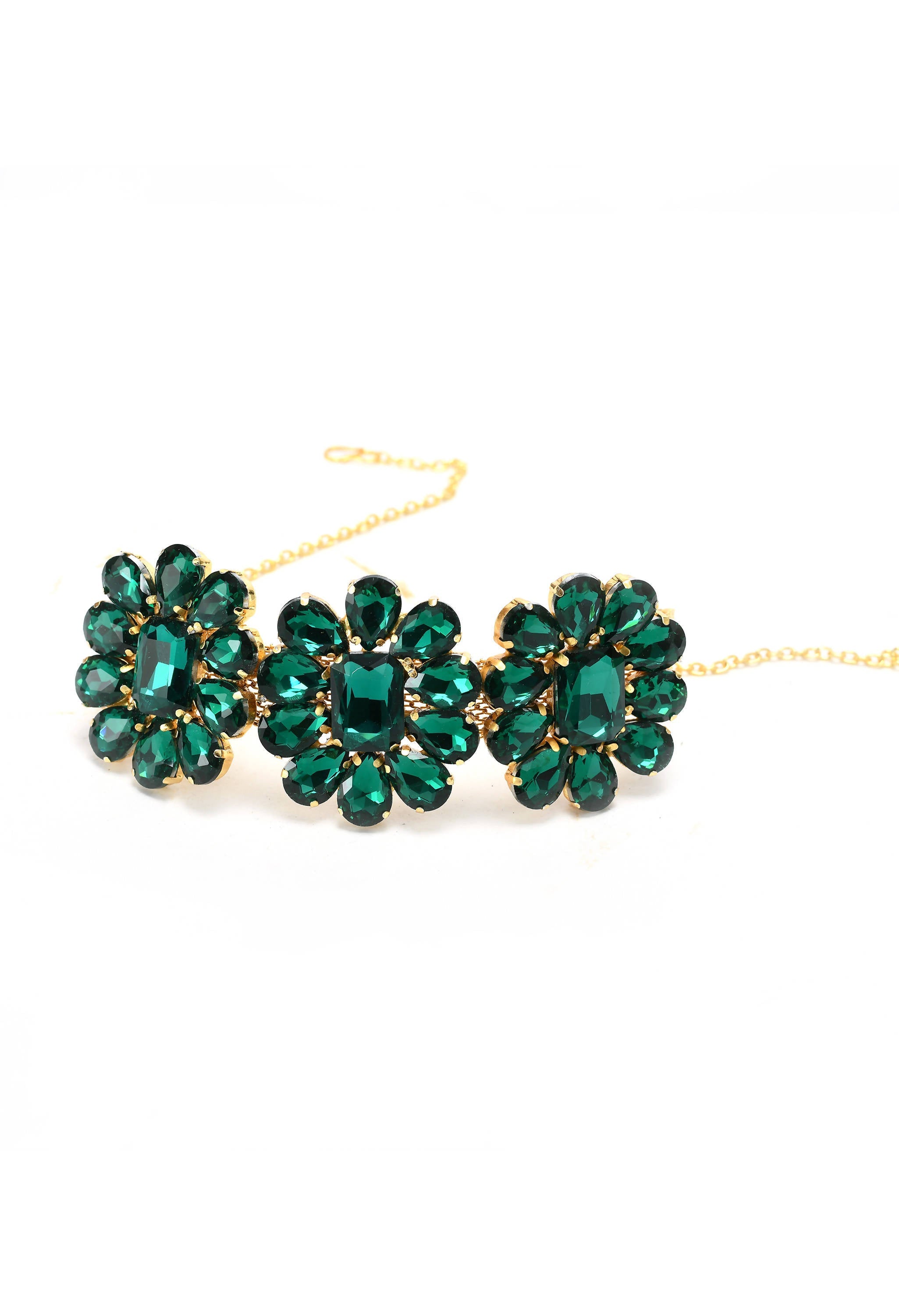 Women's  Designer Golden Plating Choker Set with Earrings and Ring Jkms_174