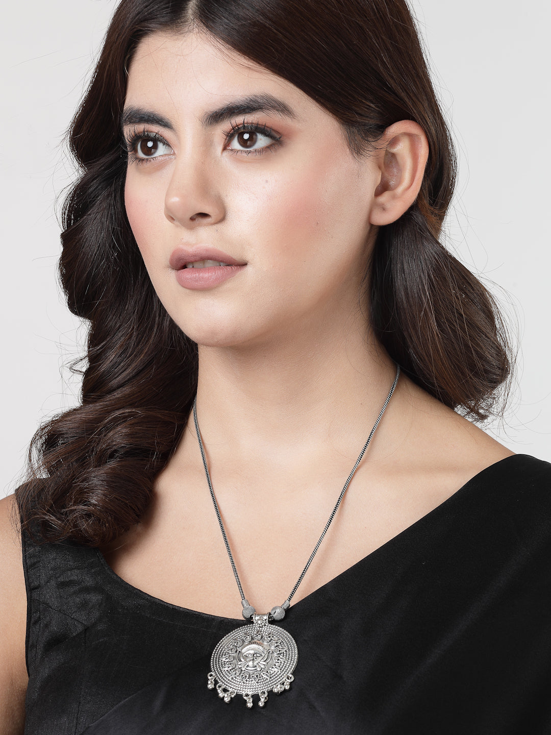 Women's Elegant Silver Oxidised Brass Necklace