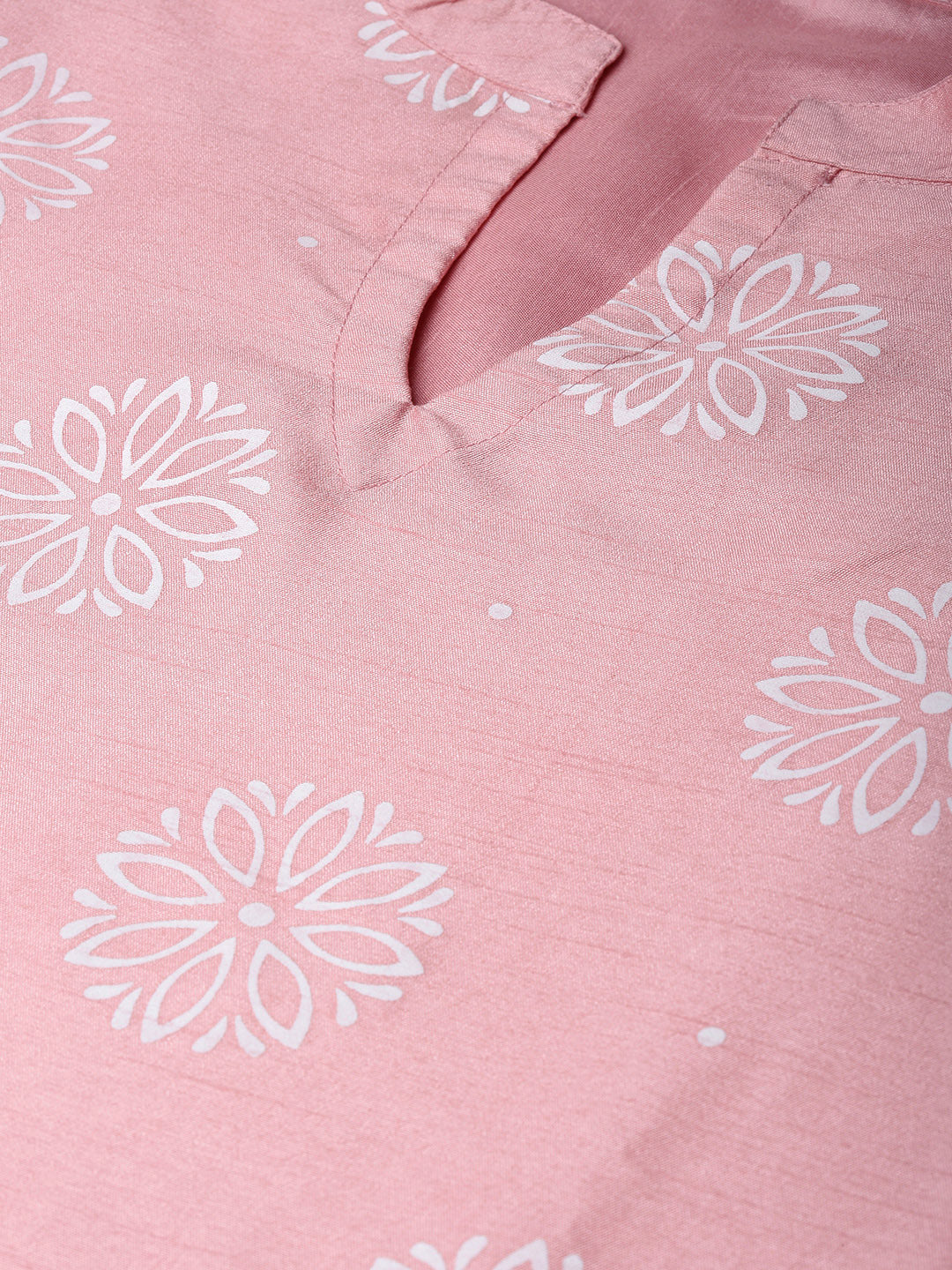 Women Pink Silk Kurta With Palazzo by Ziyaa (2