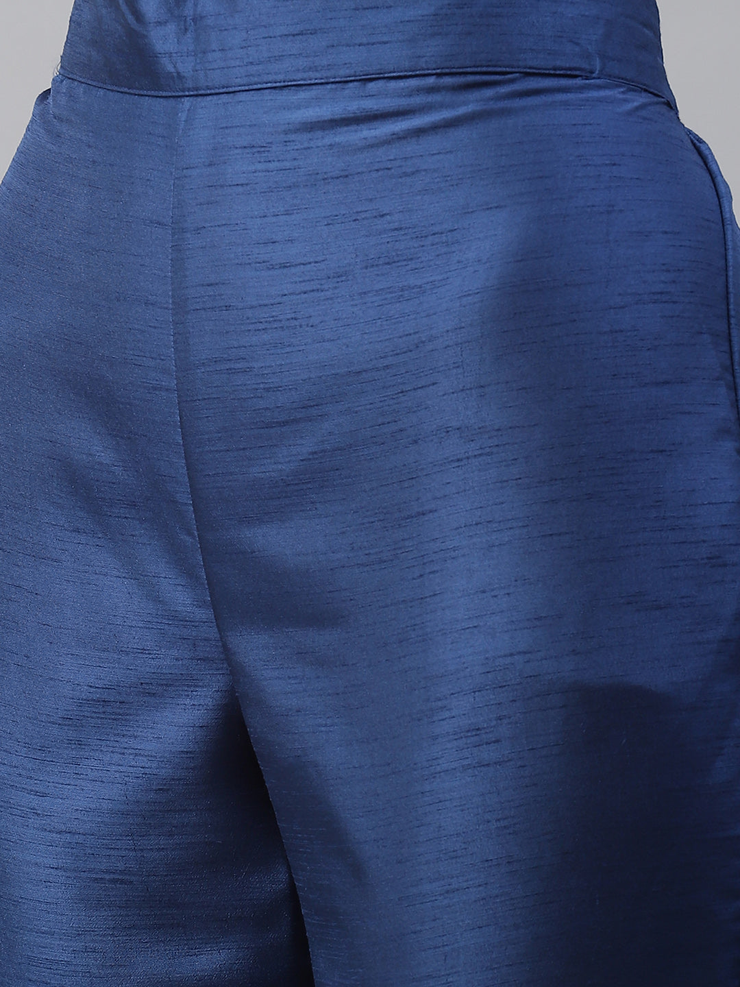 Women Blue Printed Silk Kurta and Pant Set by  (2 Pc Set) - Final Clearance Sale