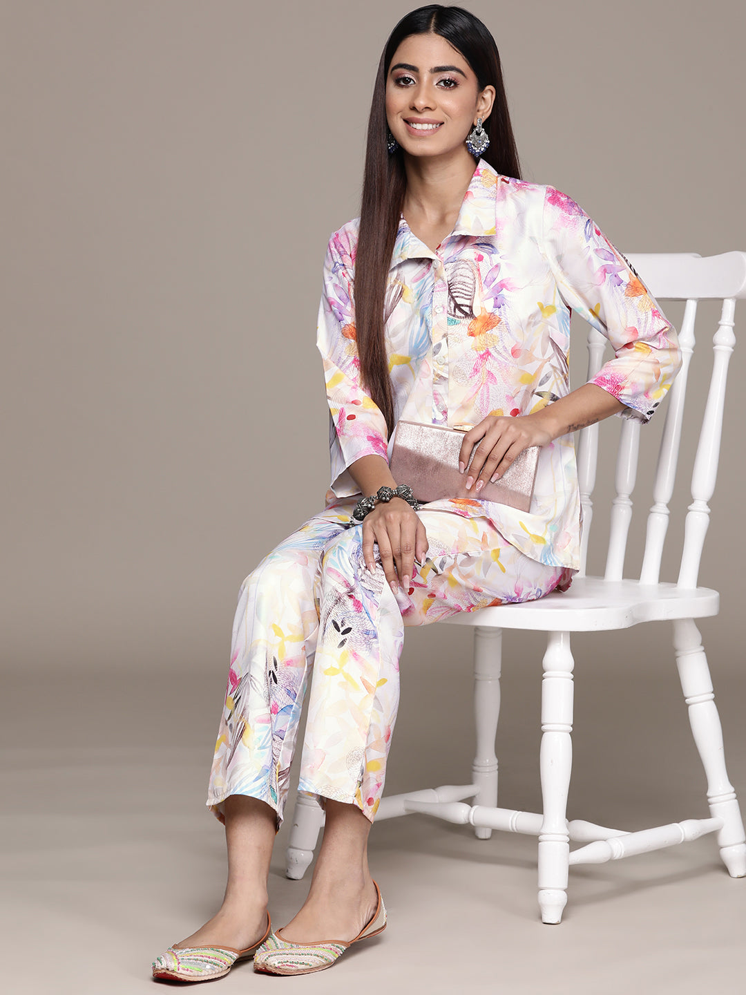 Women's Pink Summer Cool A-Line Kurta And Pant Set