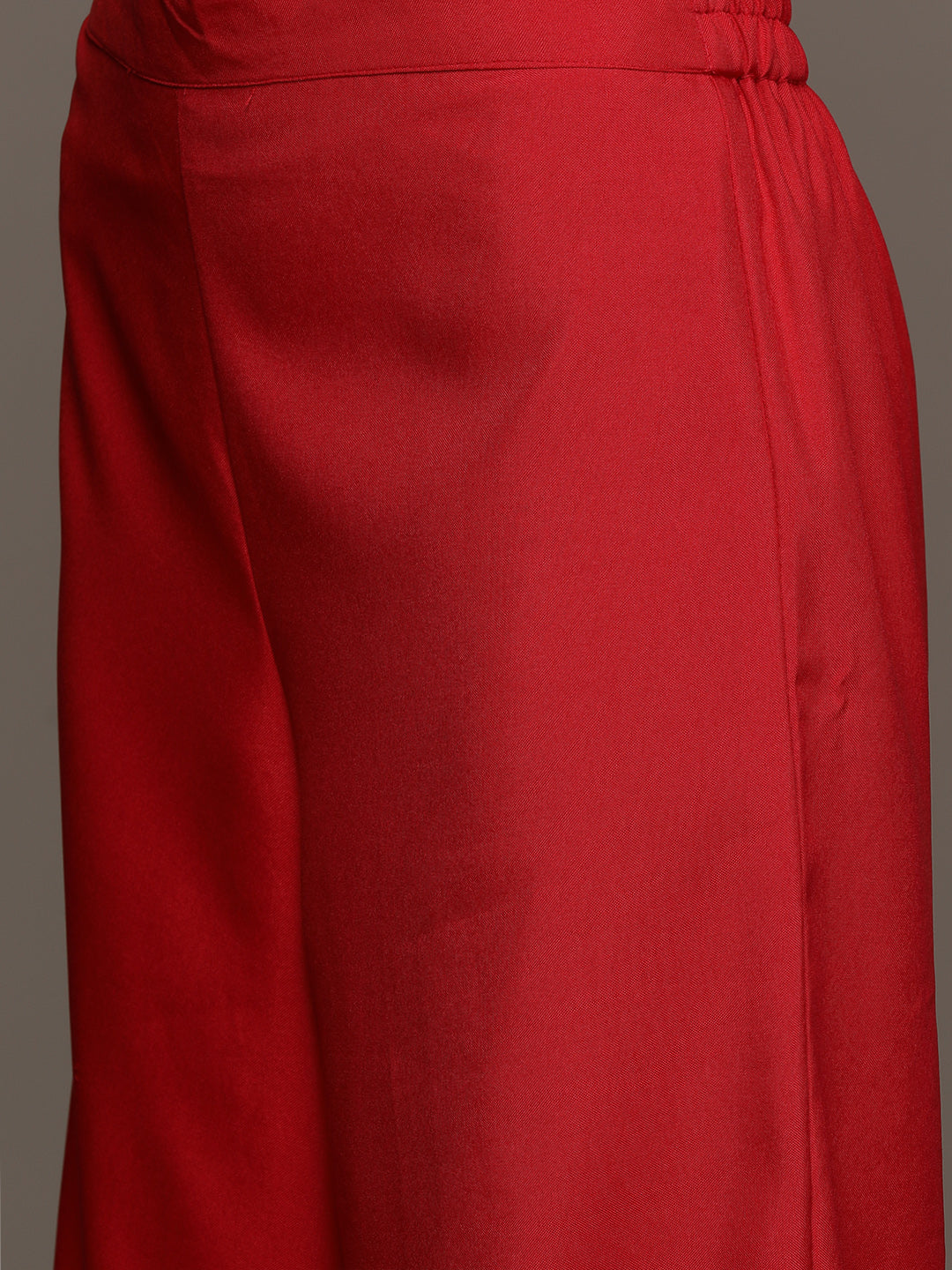 Women's Red Rayon Kurta, Palazzo And Dupatta Set - Ziyaa
