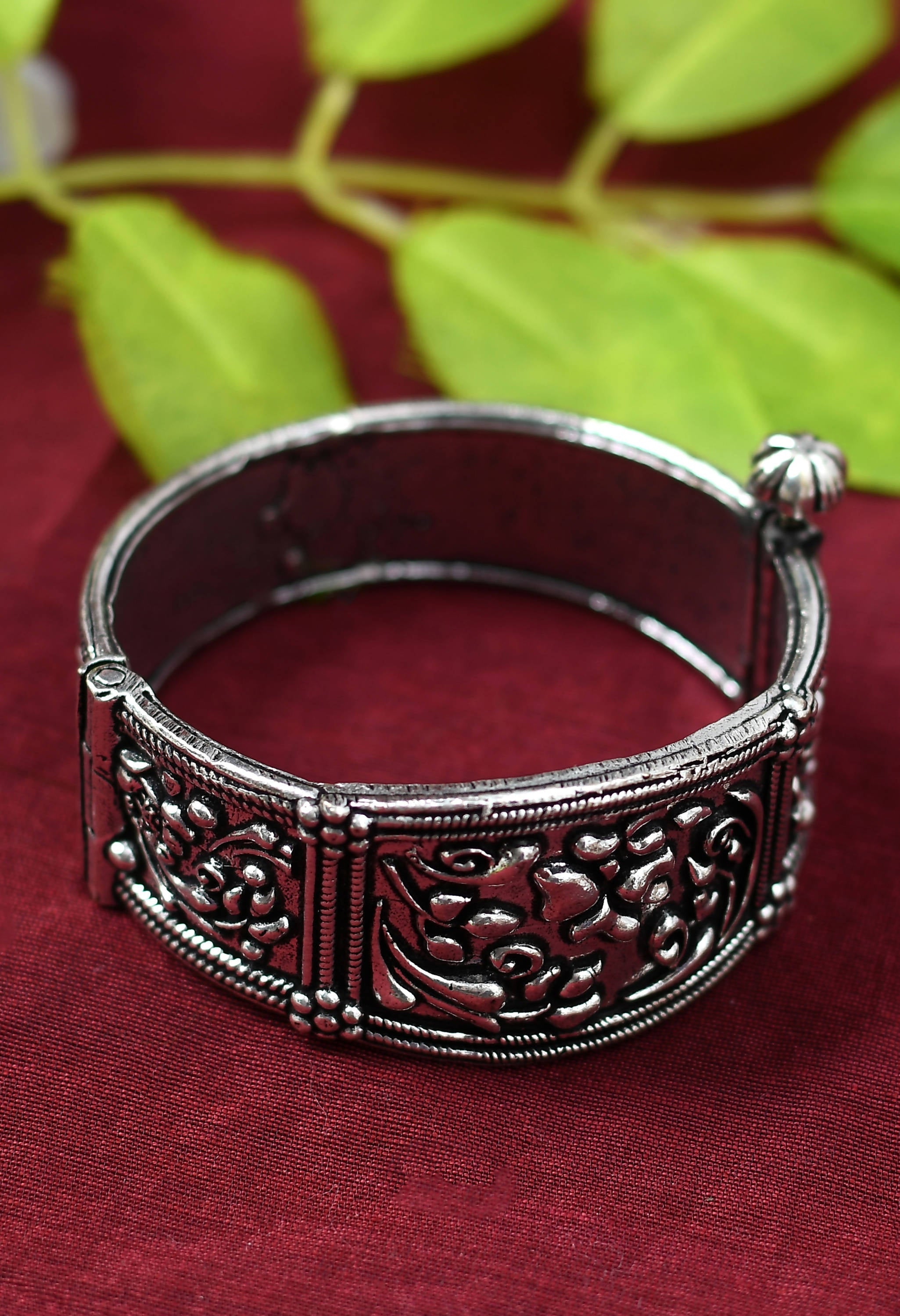 Johar Kamal German Silver Kada Design Bracelet
