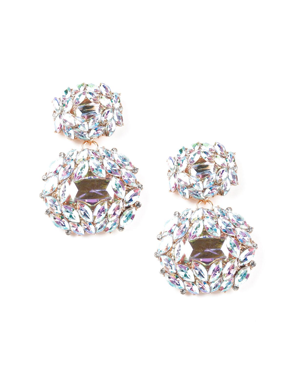 Women's Aditi White Dual Tone Earring