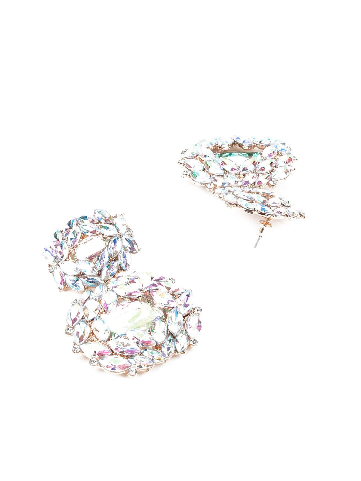 Women's Aditi White Dual Tone Earring