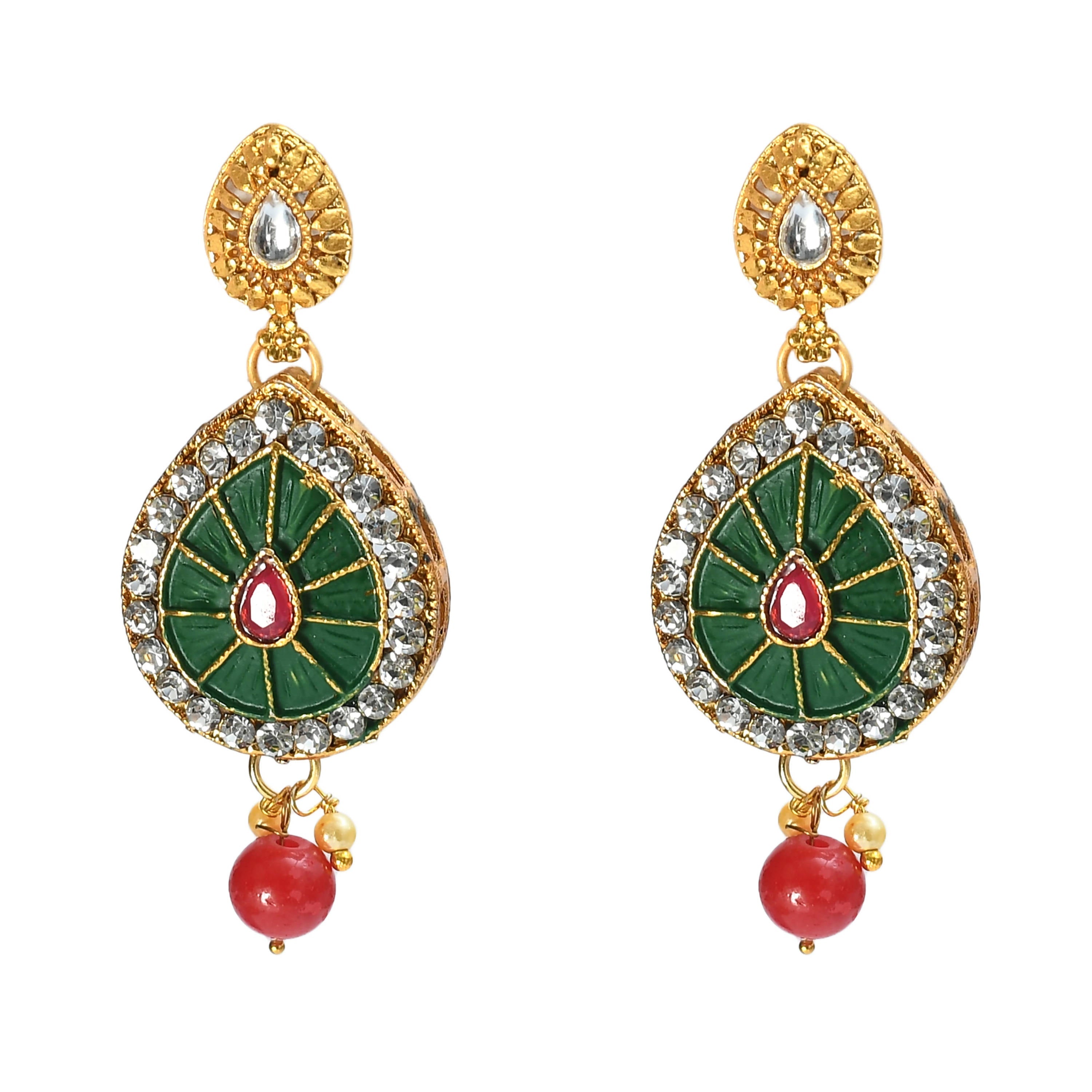 Kamal Johar Gold-Plated Chokar Necklace Multi color with Earring &