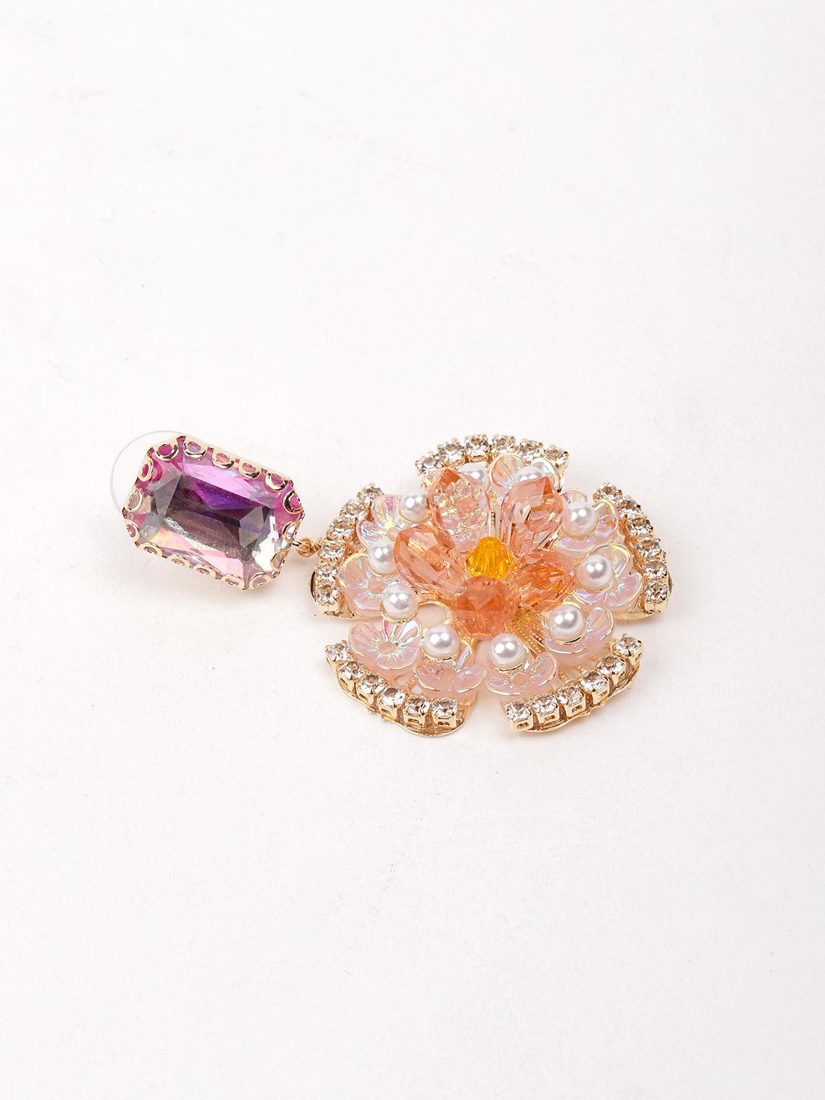 Women's Amethyst Floral Drop Earrin