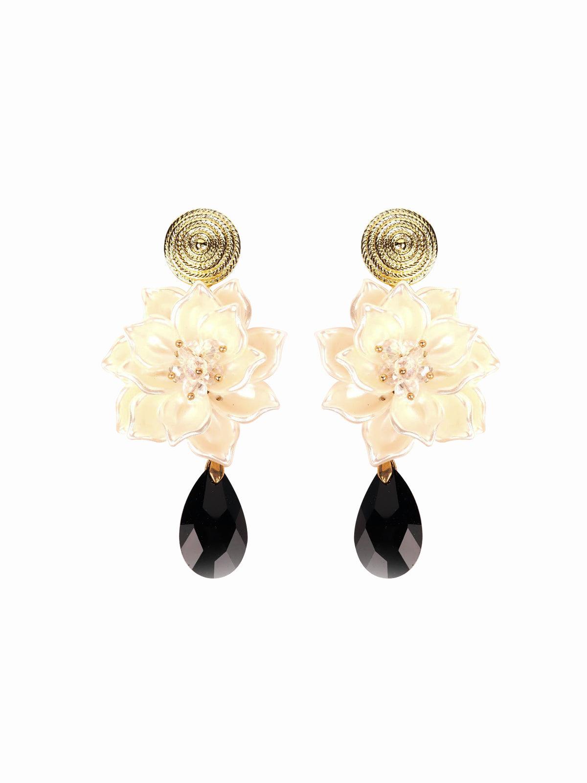 Women's Apricot Floral Drop Earring