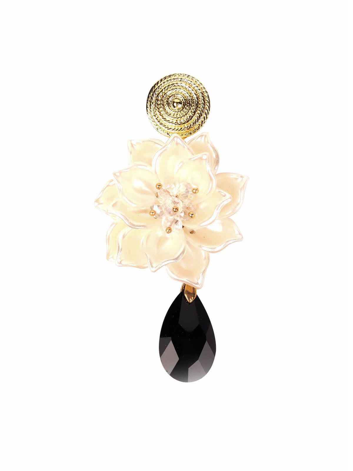 Women's Apricot Floral Drop Earring