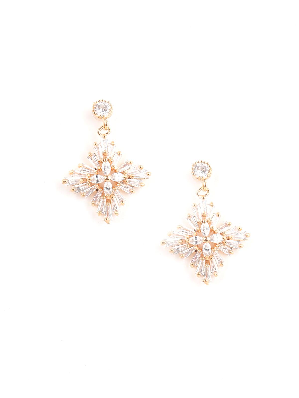 Women's Azalea Floral Crystal Embellished Earring