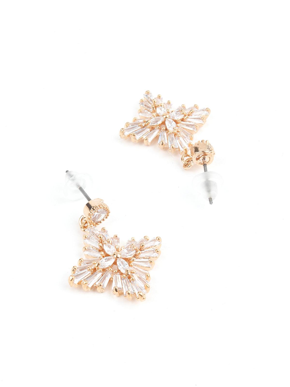 Women's Azalea Floral Crystal Embellished Earring