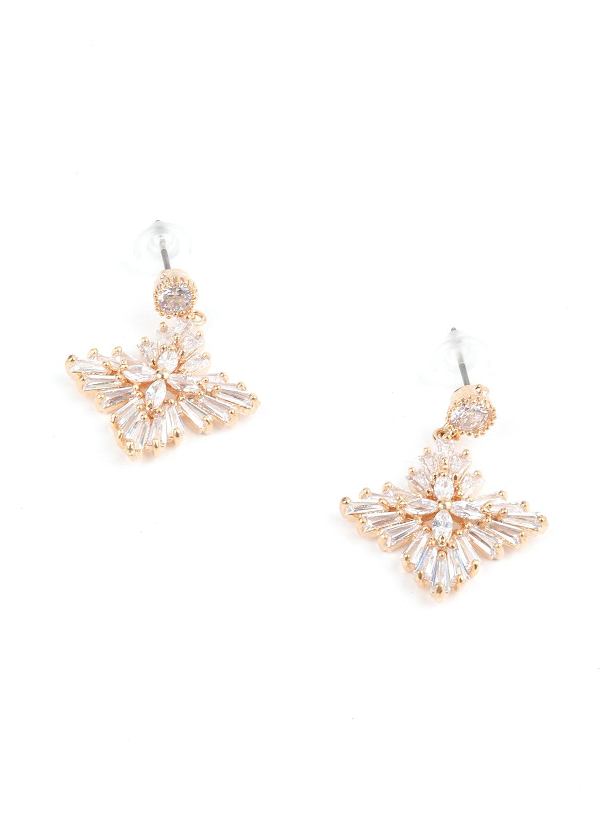 Women's Azalea Floral Crystal Embellished Earring
