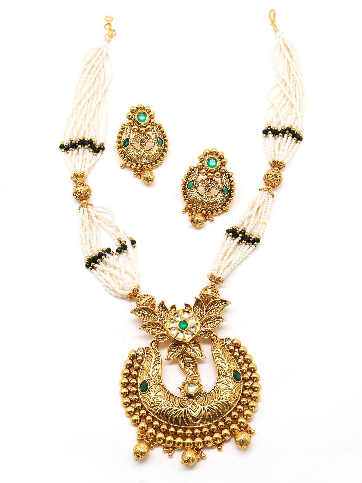 Women's Beautiful Dense Faux Pearl Necklace With Earring