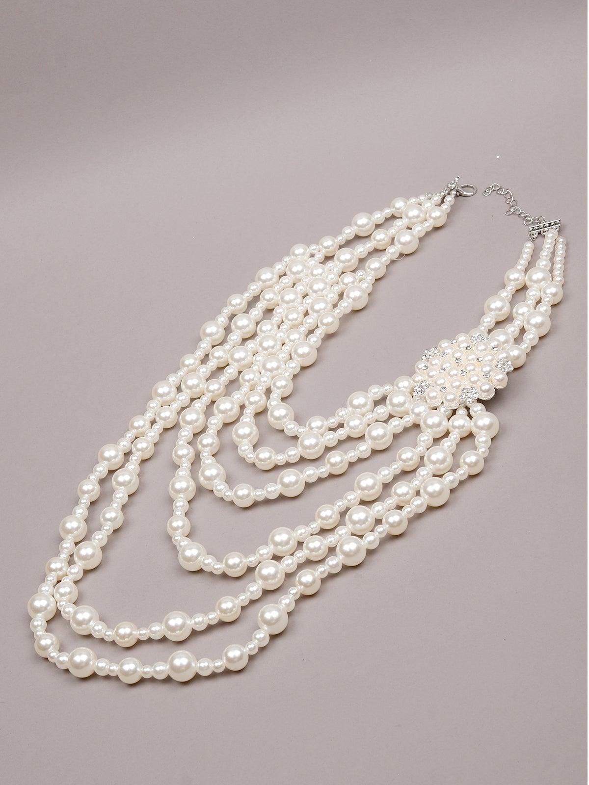 Women's Beautiful Elegant Pearl Necklace Se