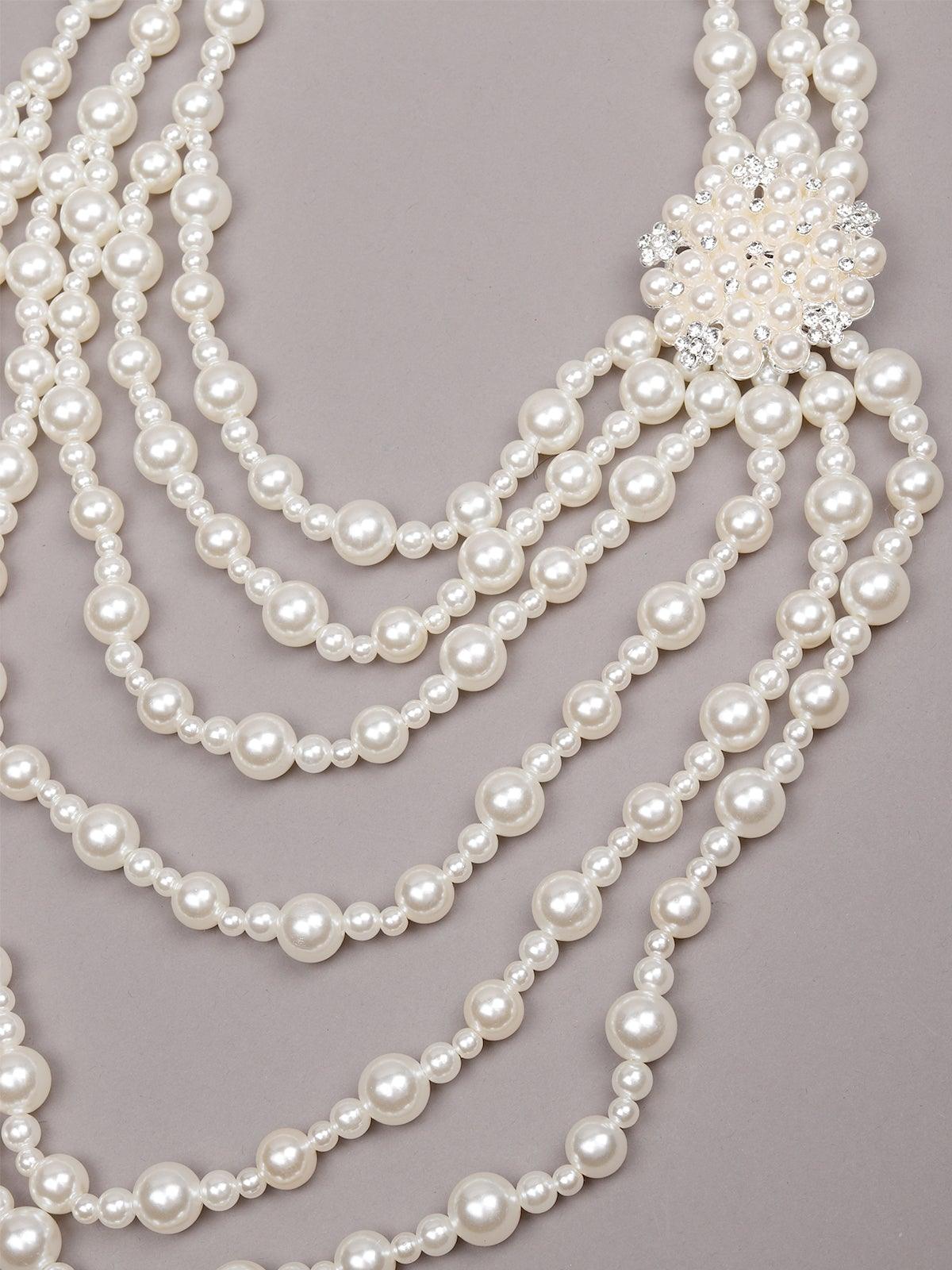 Women's Beautiful Elegant Pearl Necklace Se