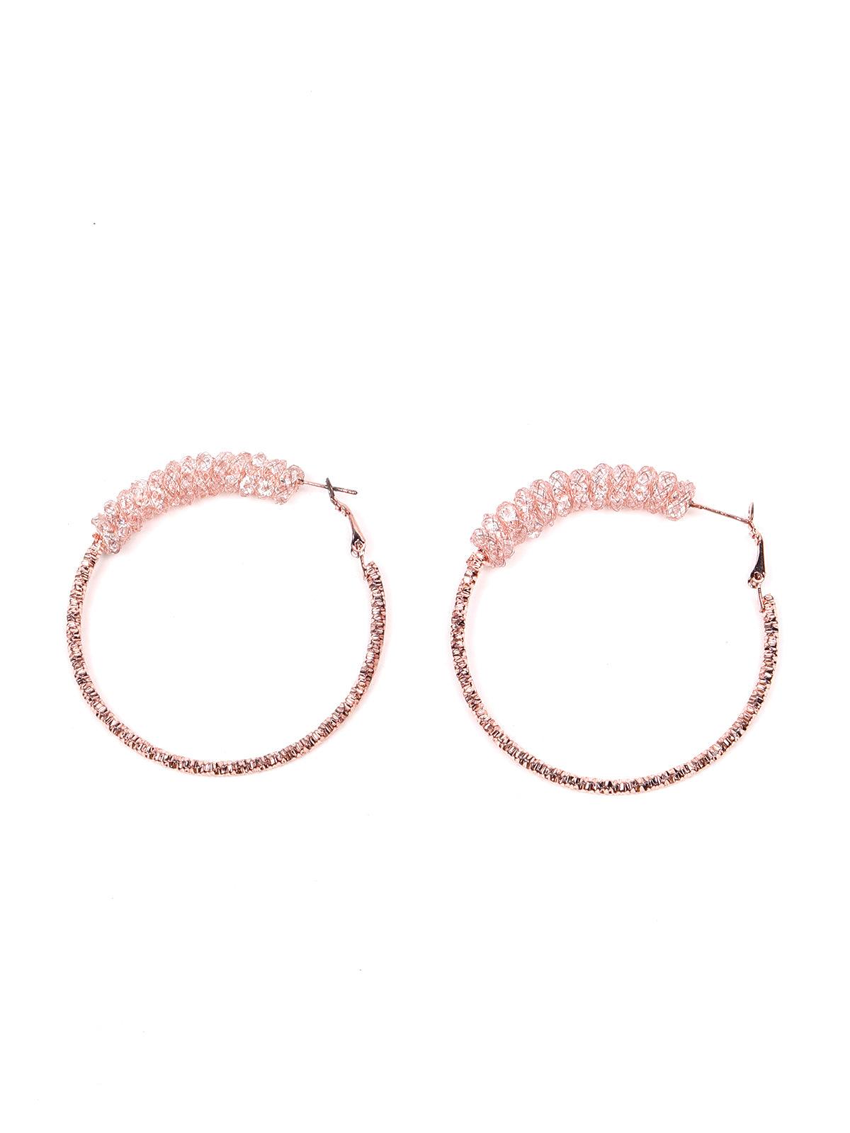 Women's Beautiful Pink Crystal Hoop Earring