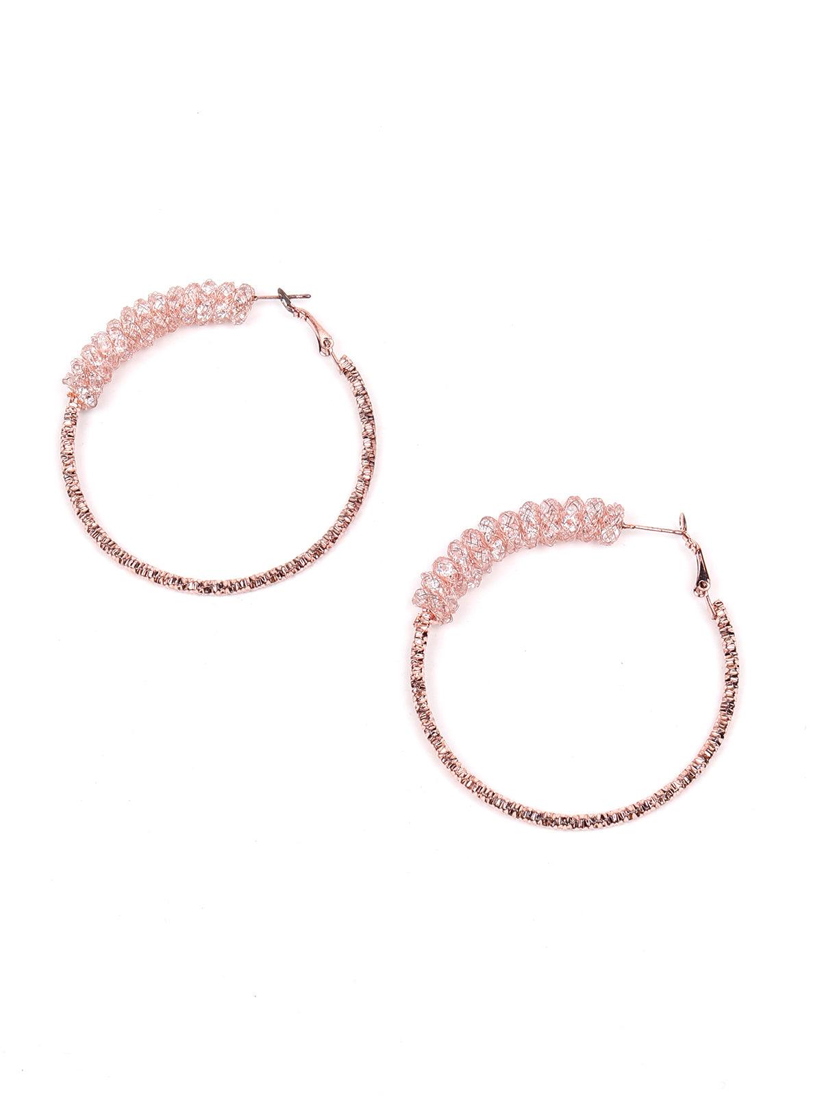 Women's Beautiful Pink Crystal Hoop Earring