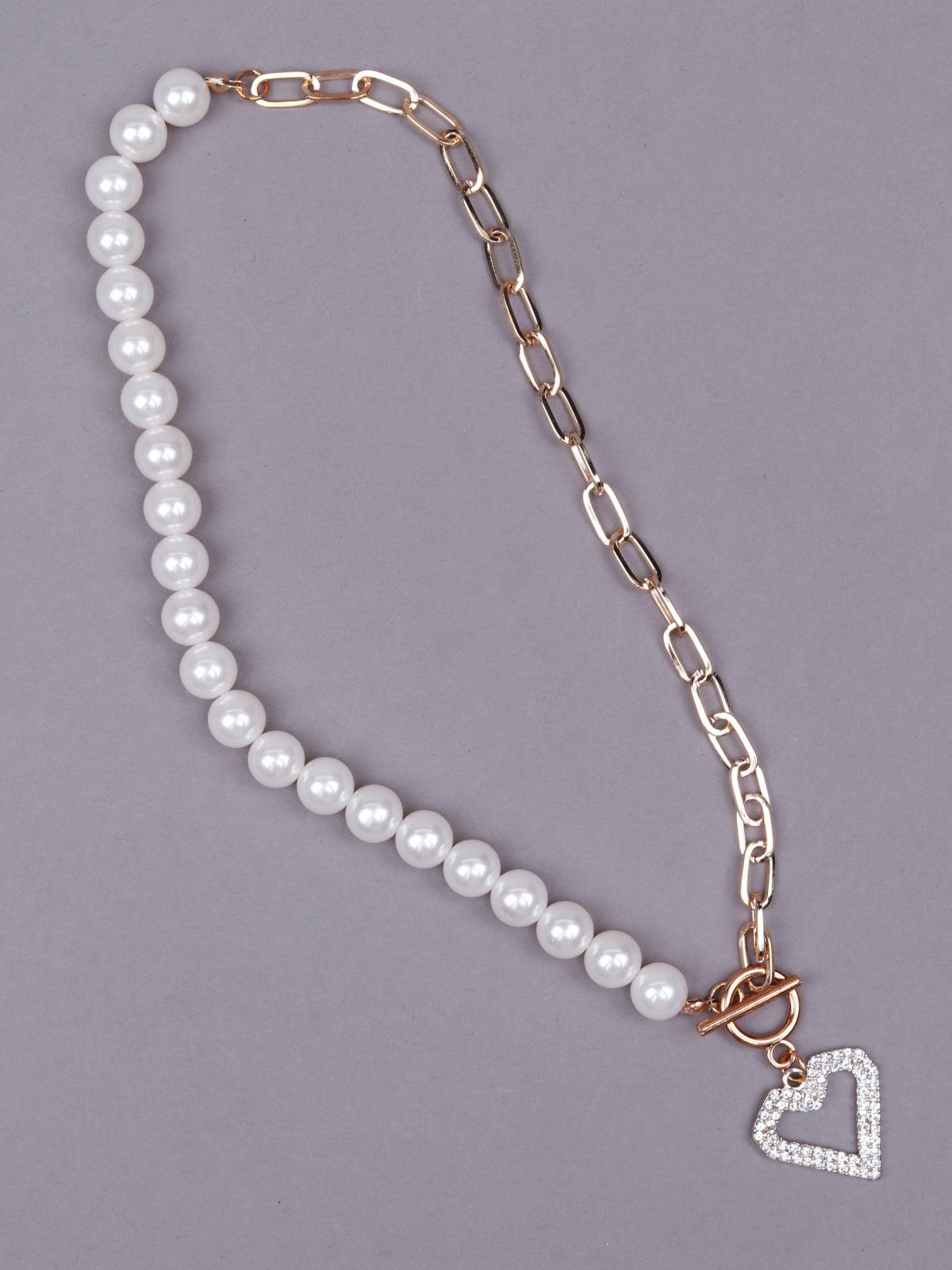 Women's Best Of Both Worlds Pearl Heart Pendant Necklac
