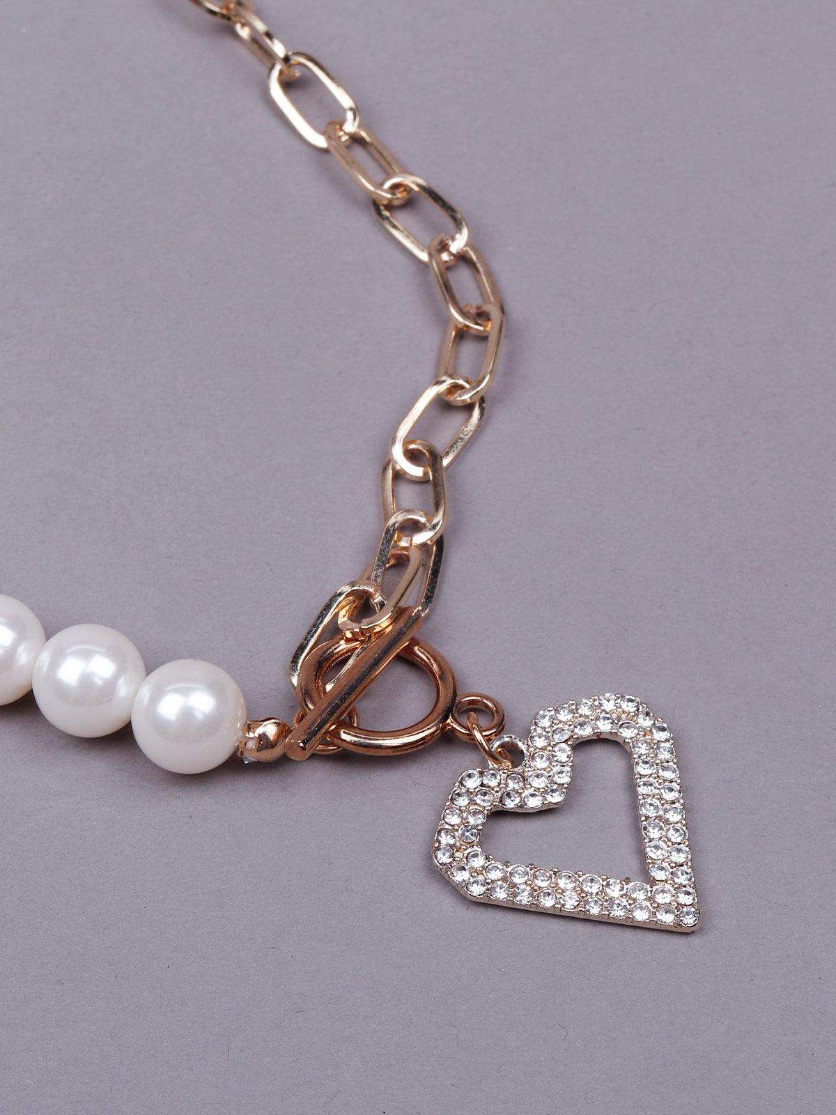Women's Best Of Both Worlds Pearl Heart Pendant Necklac